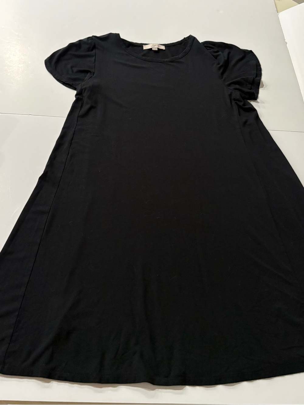Women's Loft Black Short Sleeve A-Line Dress